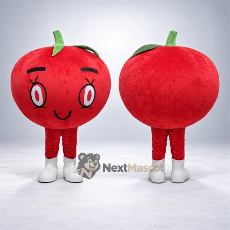 Apple Mascot Costume - Red, White Shoes and Eyelashes Apple Mascot Costume - Red, White Shoes and Eyelashes