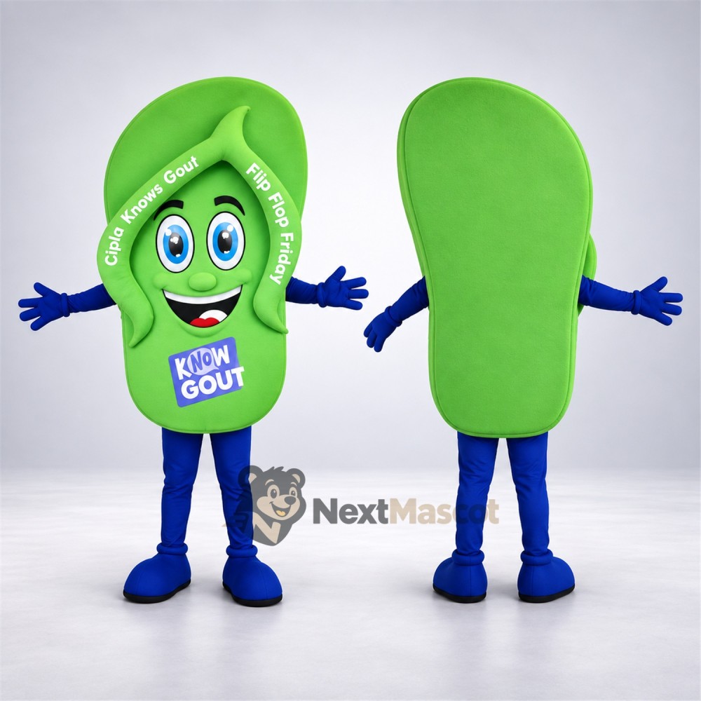 Flip Flop Mascot Costume - Green Flip Flop Mascot Costume - Green