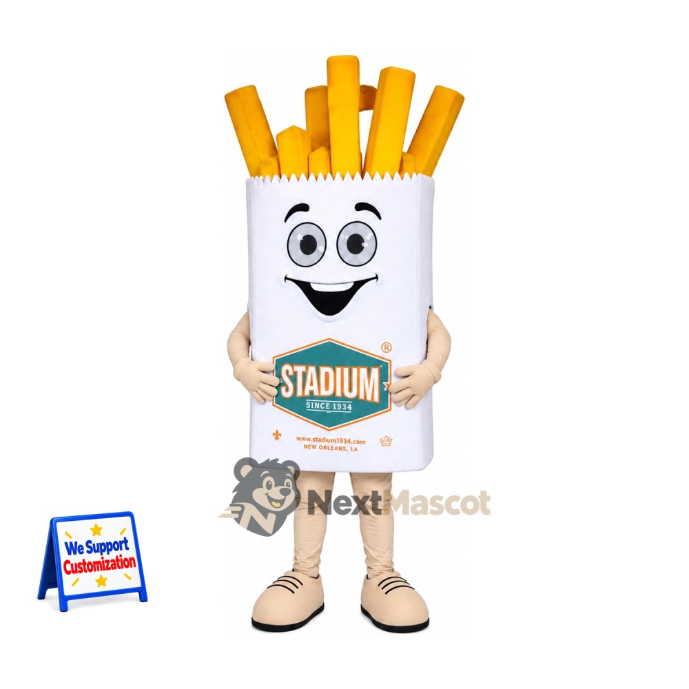 French Fries Mascot Costume - White Carton French Fries Mascot Costume - White Carton