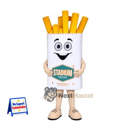 French Fries Mascot Costume - White Carton French Fries Mascot Costume - White Carton