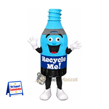 Recycling Bottle Mascot Costume - Blue Recycling Bottle Mascot Costume - Blue