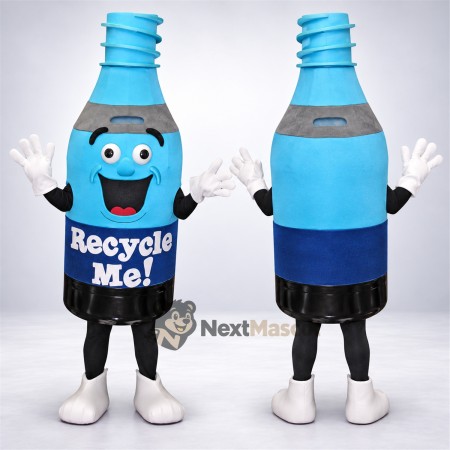 Recycling Bottle Mascot Costume - Blue Recycling Bottle Mascot Costume - Blue