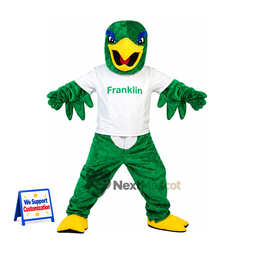 Parrot Mascot Costume - Green, White Shirt Parrot Mascot Costume - Green, White Shirt