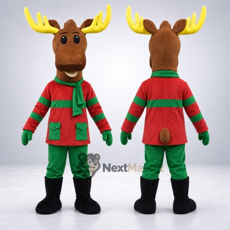 Moose Mascot Costume - Christmas Theme for Holiday Parties Moose Mascot Costume - Christmas Theme for Holiday Parties