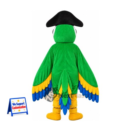Parrot Mascot Costume - Green, Pirate Style for Parades Parrot Mascot Costume - Green, Pirate Style for Parades