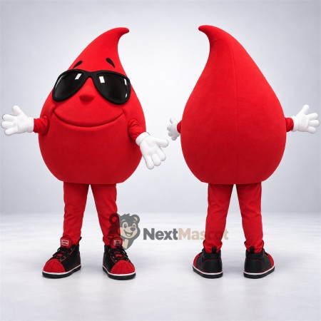 Blood Drop Mascot Costume - Sunglasses Blood Drop Mascot Costume - Sunglasses