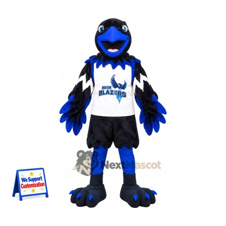 Bird Mascot Costume - Blue, White Shirt Bird Mascot Costume - Blue, White Shirt