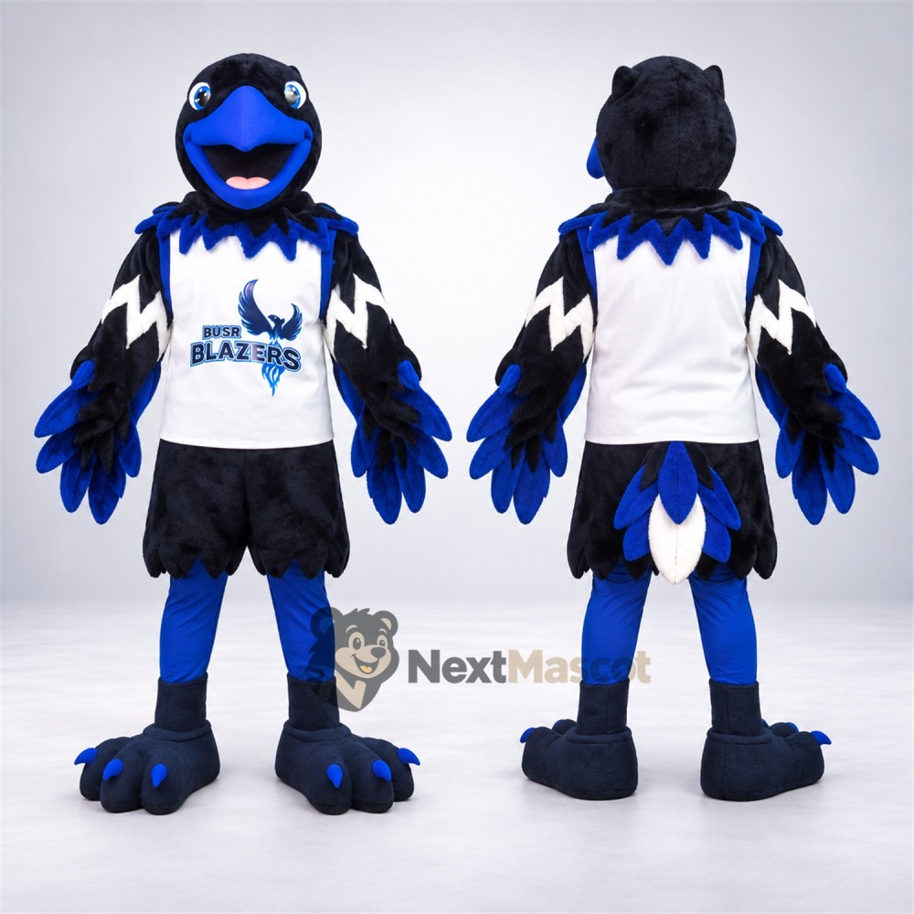 Bird Mascot Costume - Blue, White Shirt Bird Mascot Costume - Blue, White Shirt