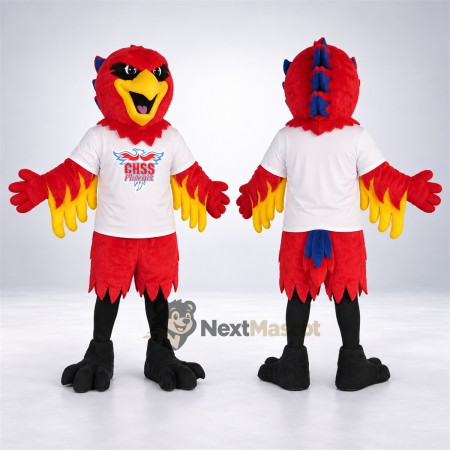 Phoenix Mascot Costume - Red, White Shirt for Parades Phoenix Mascot Costume - Red, White Shirt for Parades