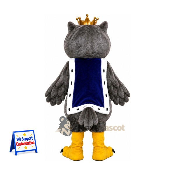 Owl Mascot Costume - Navy Robe and Gold Crown Owl Mascot Costume - Navy Robe and Gold Crown