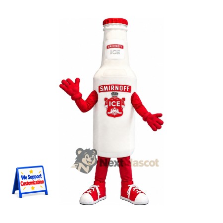 Bottle Mascot Costume - White, Red Arms and Legs Bottle Mascot Costume - White, Red Arms and Legs
