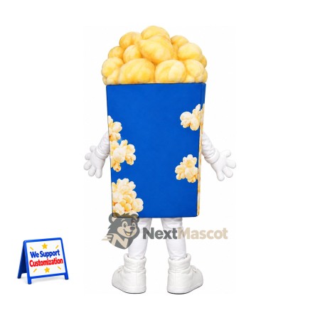 Popcorn Mascot Costume - Blue Carton Popcorn Mascot Costume - Blue Carton
