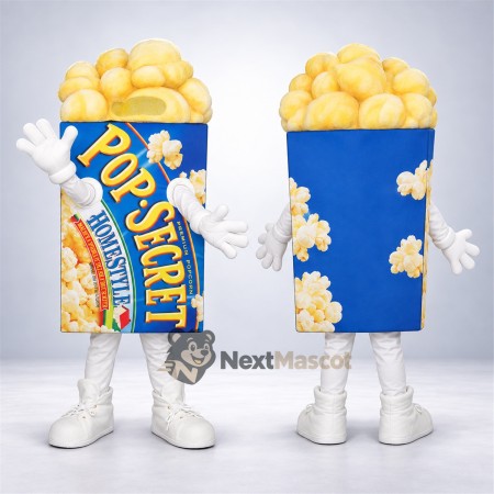 Popcorn Mascot Costume - Blue Carton Popcorn Mascot Costume - Blue Carton
