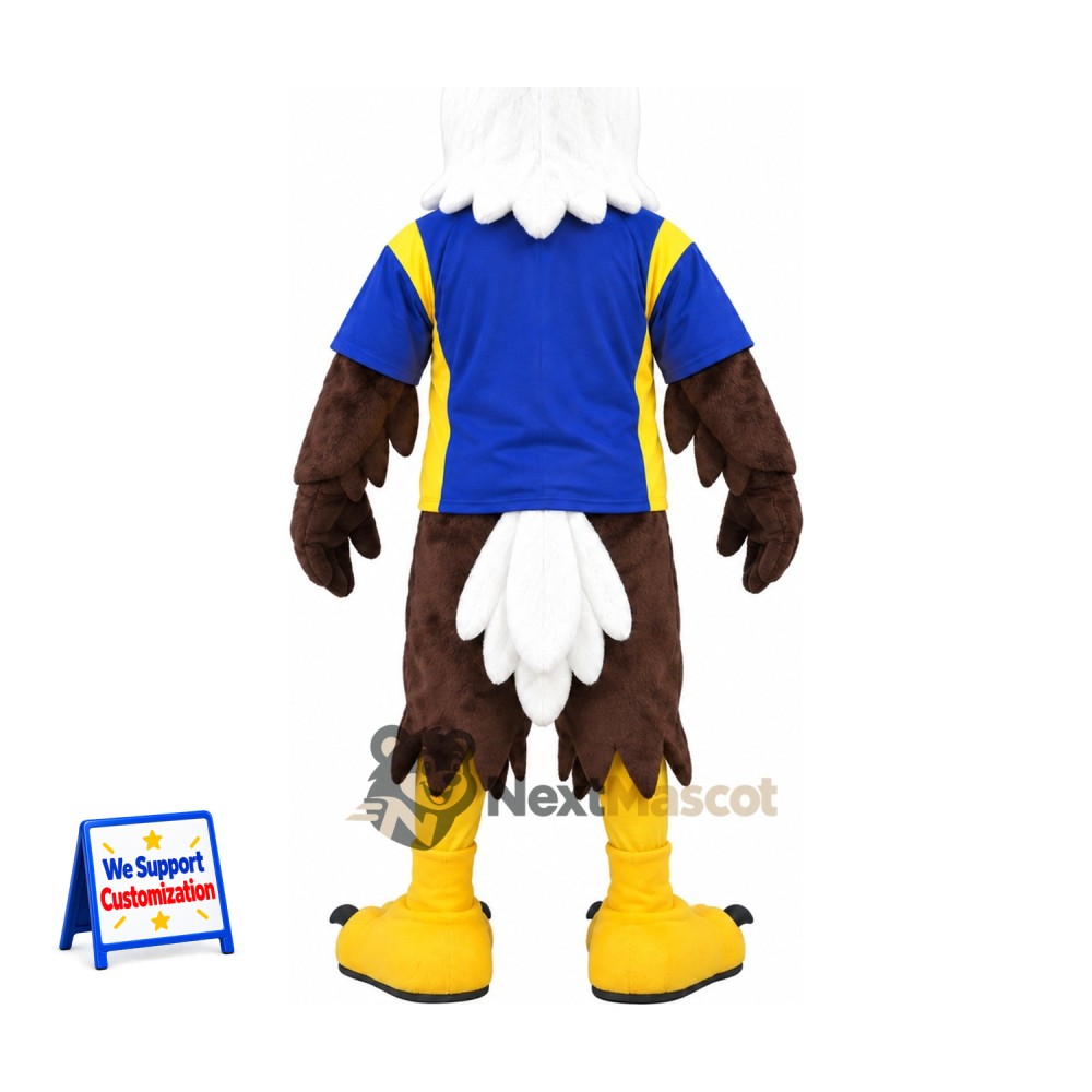 Bald Eagle Mascot Costume - Blue Shirt for School Events Bald Eagle Mascot Costume - Blue Shirt for School Events