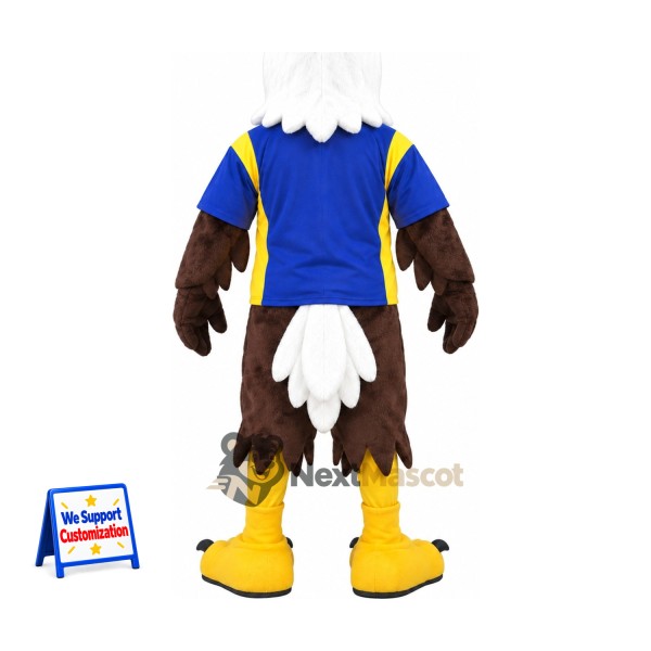 Bald Eagle Mascot Costume - Blue Shirt for School Events Bald Eagle Mascot Costume - Blue Shirt for School Events