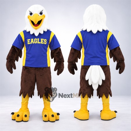 Bald Eagle Mascot Costume - Blue Shirt for School Events Bald Eagle Mascot Costume - Blue Shirt for School Events