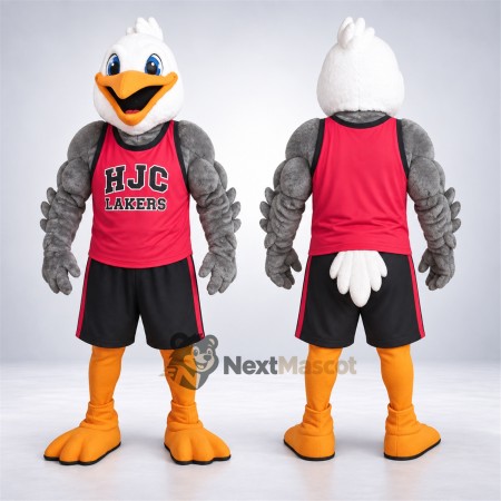 Hawk Mascot Costume - Gray, Red Jersey Hawk Mascot Costume - Gray, Red Jersey