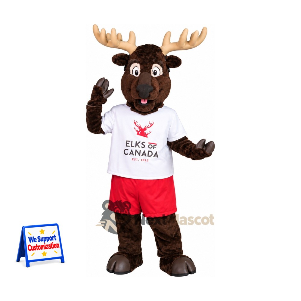 Moose Mascot Costume - White Shirt for Parades Moose Mascot Costume - White Shirt for Parades