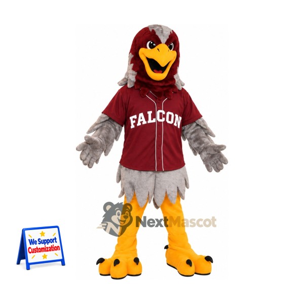 Falcon Mascot Costume - Burgundy Shirt