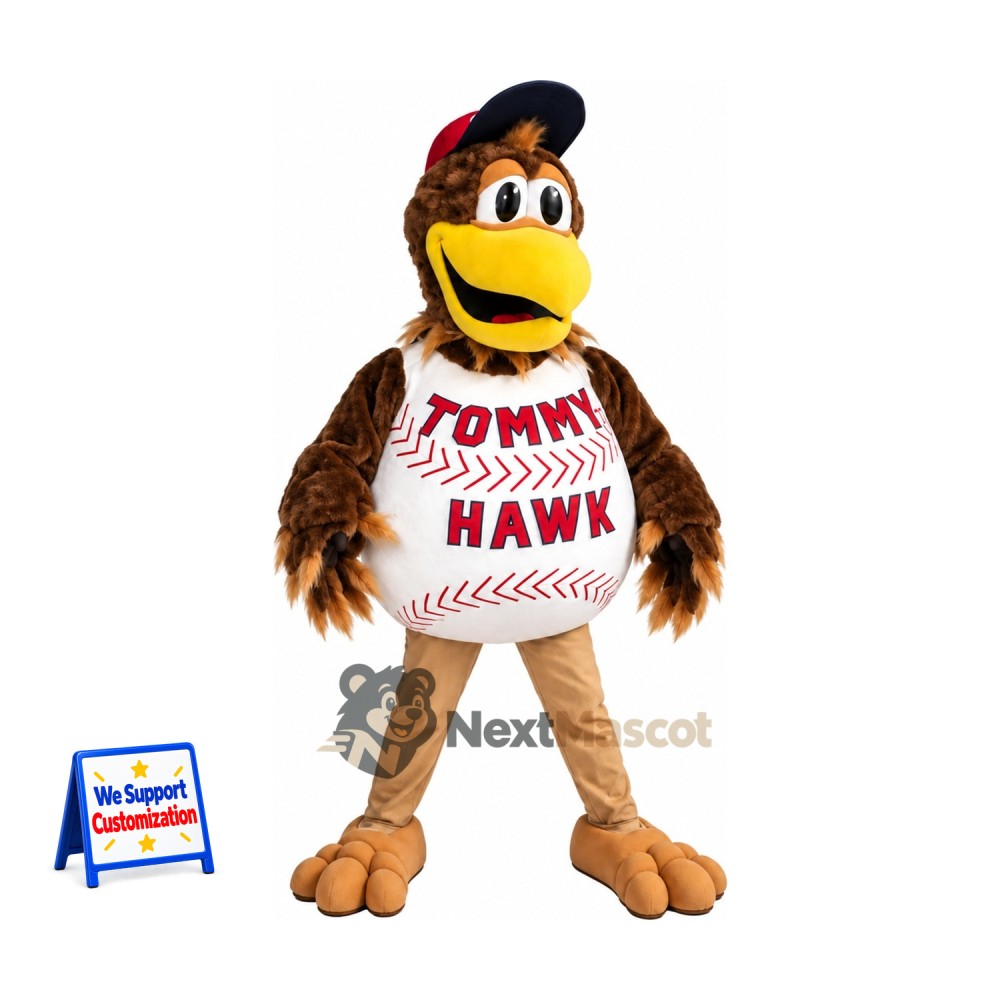 Hawk Mascot Costume - Brown, White Shirt Hawk Mascot Costume - Brown, White Shirt