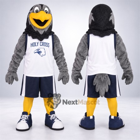 Hawk Mascot Costume - Gray, White Shirt