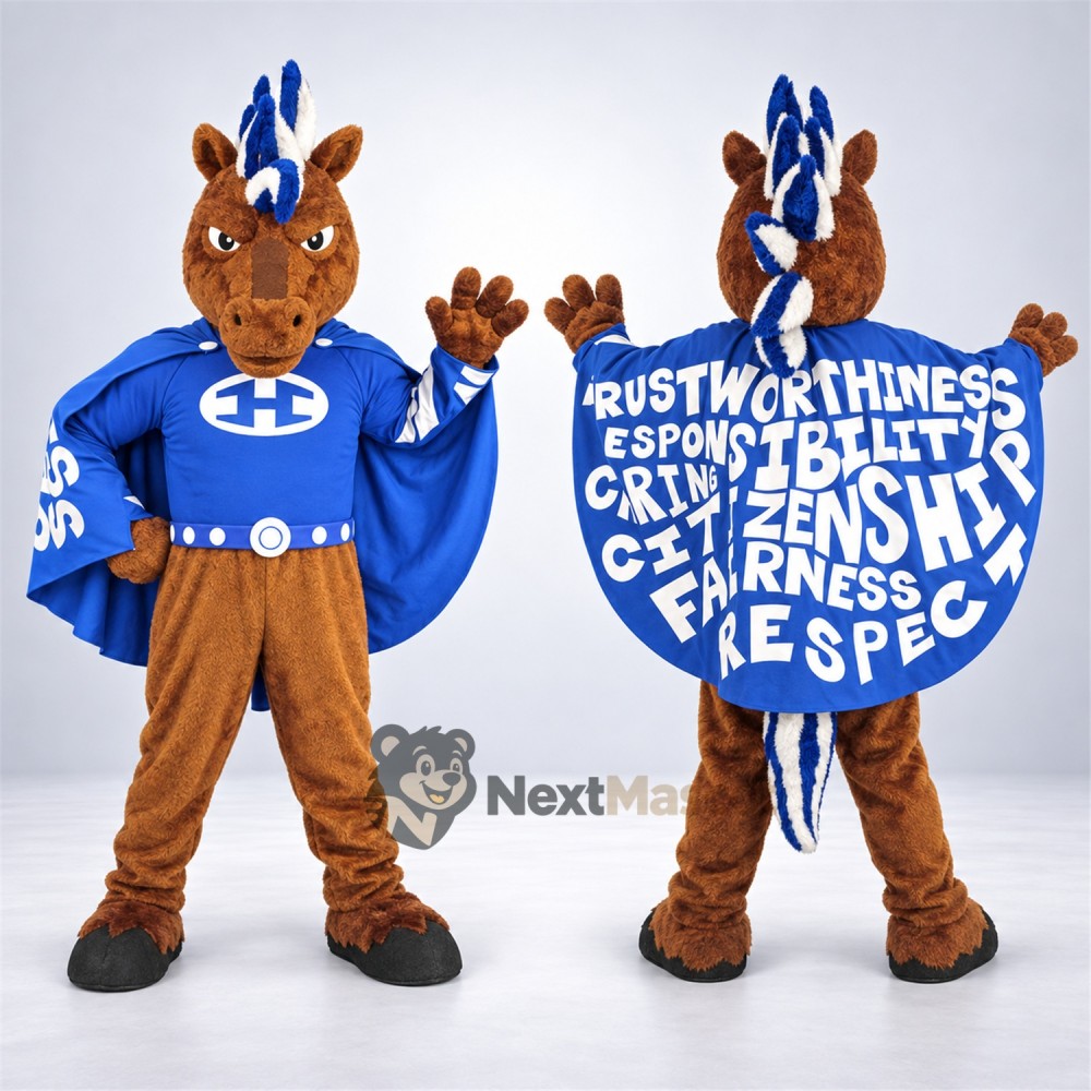 Horse Mascot Costume - Blue Uniform Horse Mascot Costume - Blue Uniform