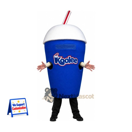 Drink Cup Mascot Costume - Blue, Red Straw Drink Cup Mascot Costume - Blue, Red Straw