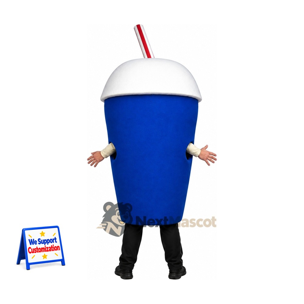 Drink Cup Mascot Costume - Blue, Red Straw Drink Cup Mascot Costume - Blue, Red Straw