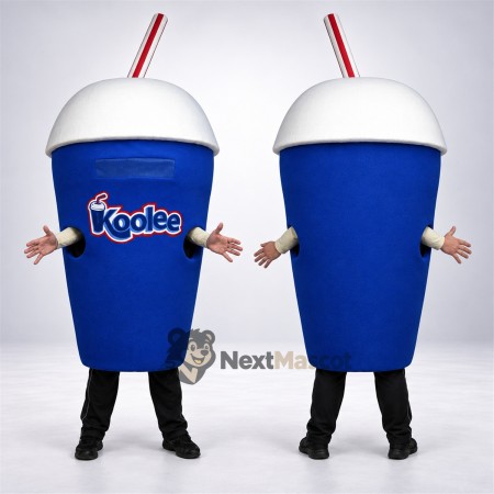 Drink Cup Mascot Costume - Blue, Red Straw Drink Cup Mascot Costume - Blue, Red Straw