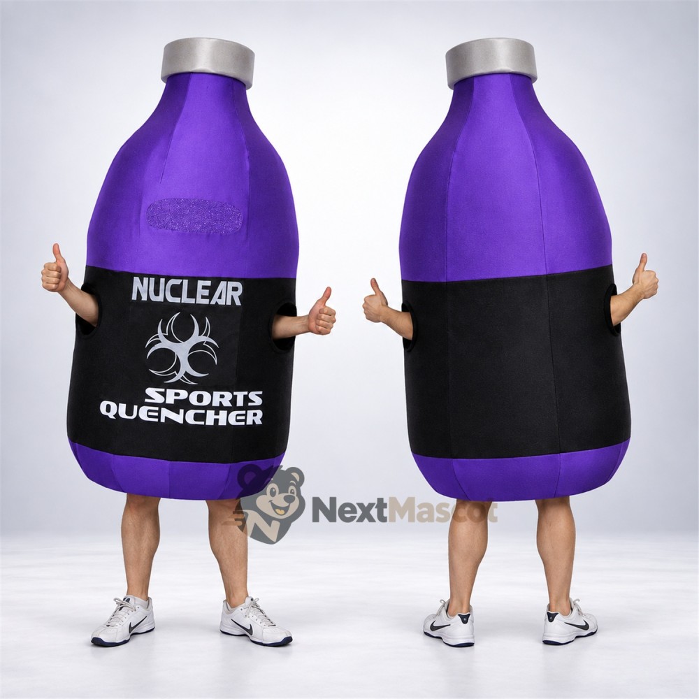 Bottle Mascot Costume - Purple, Black Label Bottle Mascot Costume - Purple, Black Label