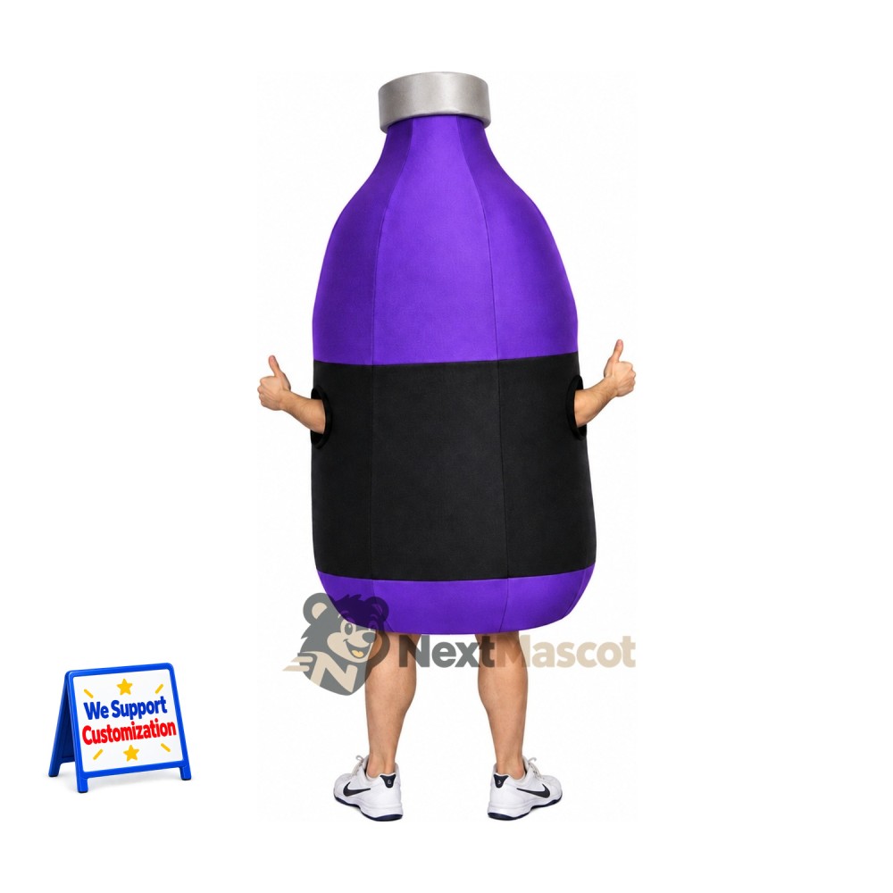 Bottle Mascot Costume - Purple, Black Label Bottle Mascot Costume - Purple, Black Label