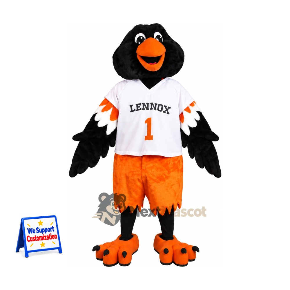 Oriole Mascot Costume - Black and Orange for Parades Oriole Mascot Costume - Black and Orange for Parades