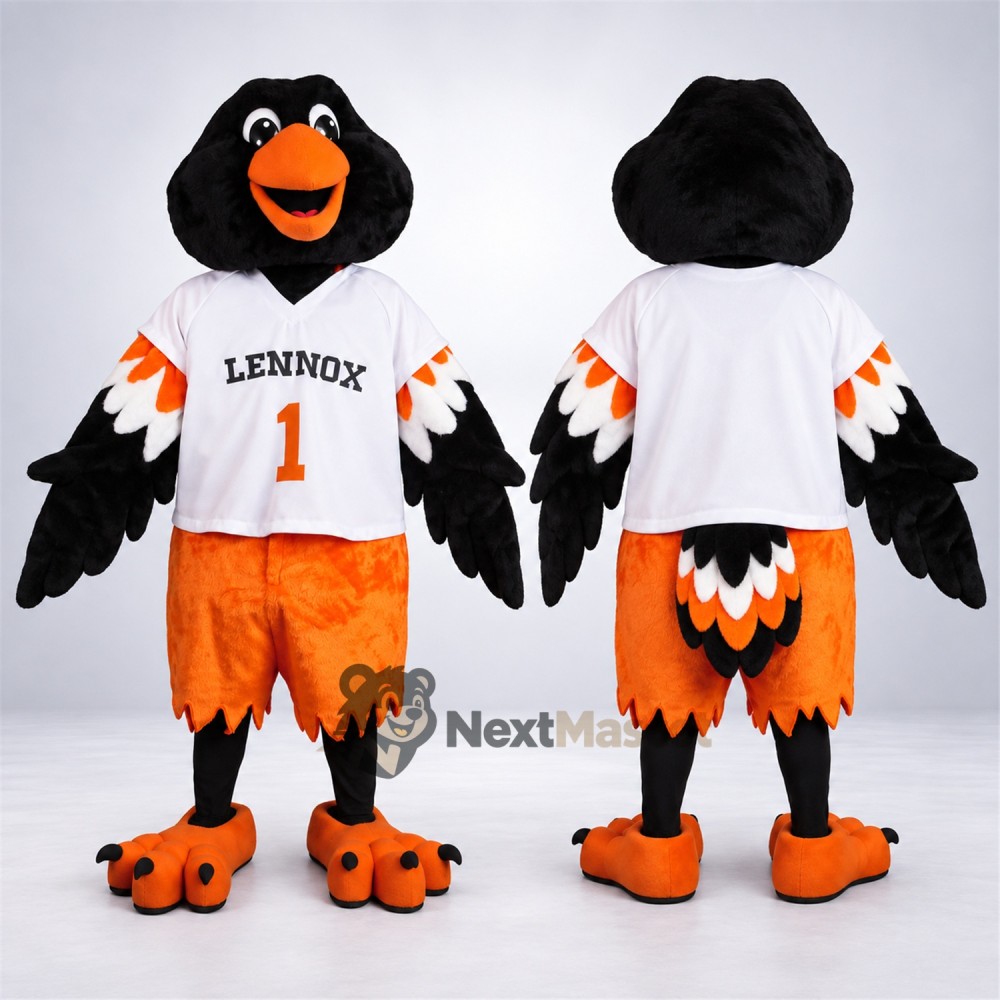 Oriole Mascot Costume - Black and Orange for Parades Oriole Mascot Costume - Black and Orange for Parades