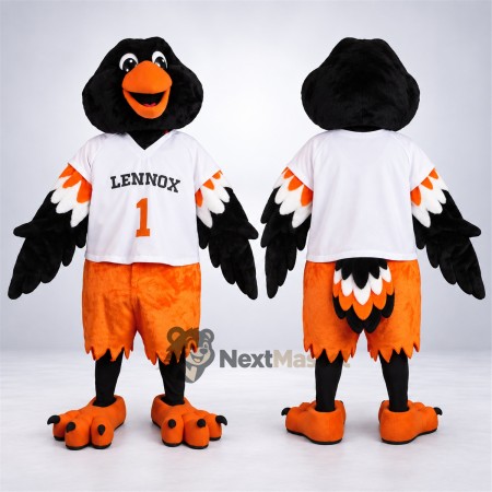 Oriole Mascot Costume - Black and Orange for Parades Oriole Mascot Costume - Black and Orange for Parades