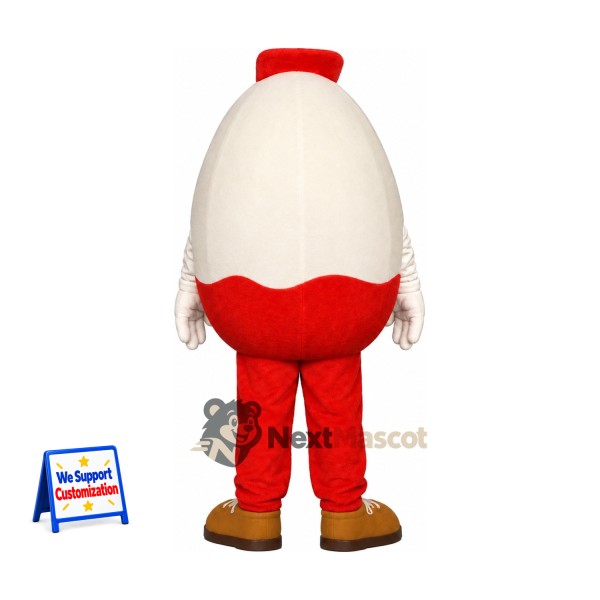 Chocolate Egg Mascot Costume - Red Legs Chocolate Egg Mascot Costume - Red Legs