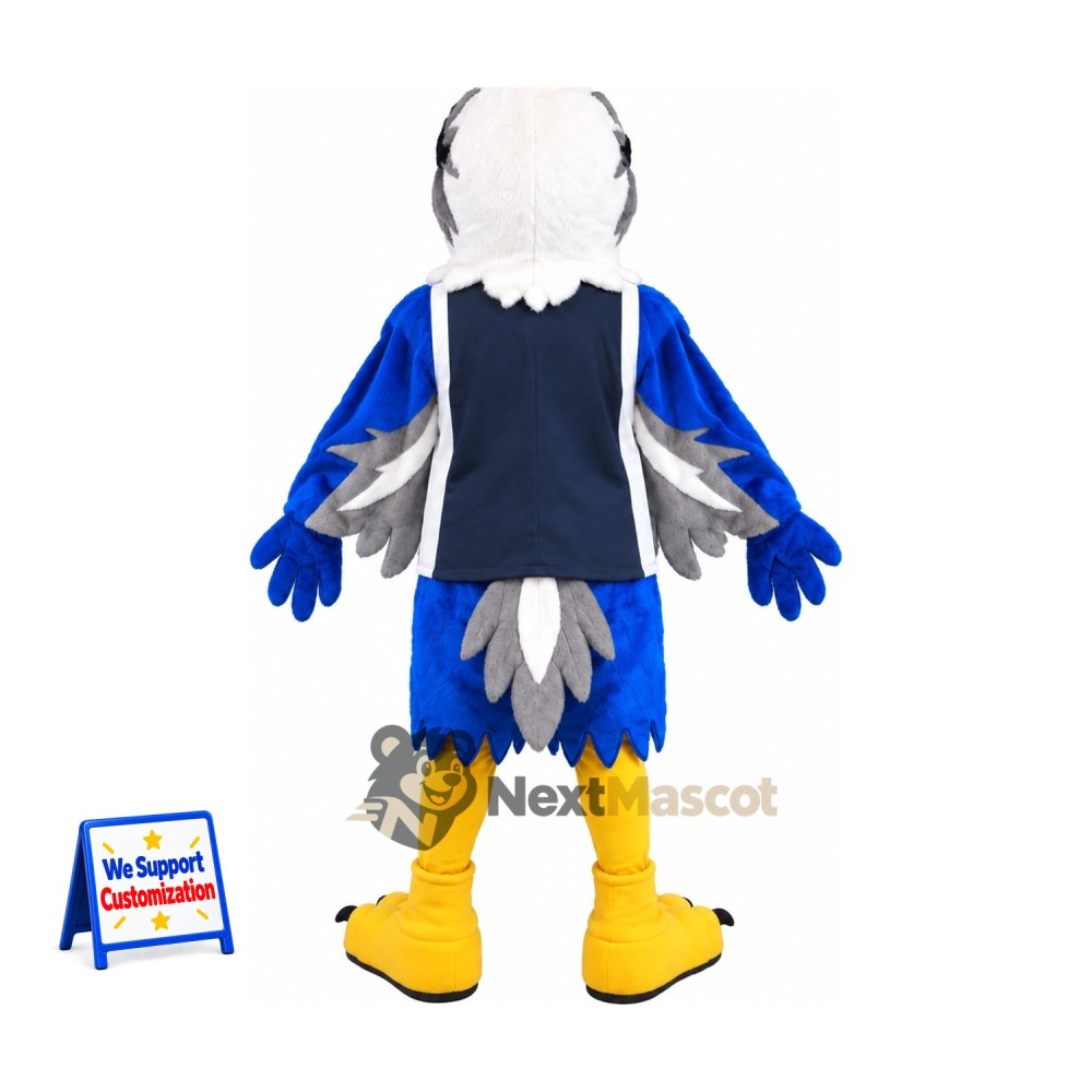 Eagle Mascot Costume - Blue, Gray Jersey Eagle Mascot Costume - Blue, Gray Jersey