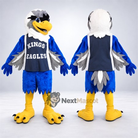 Eagle Mascot Costume - Blue, Gray Jersey Eagle Mascot Costume - Blue, Gray Jersey