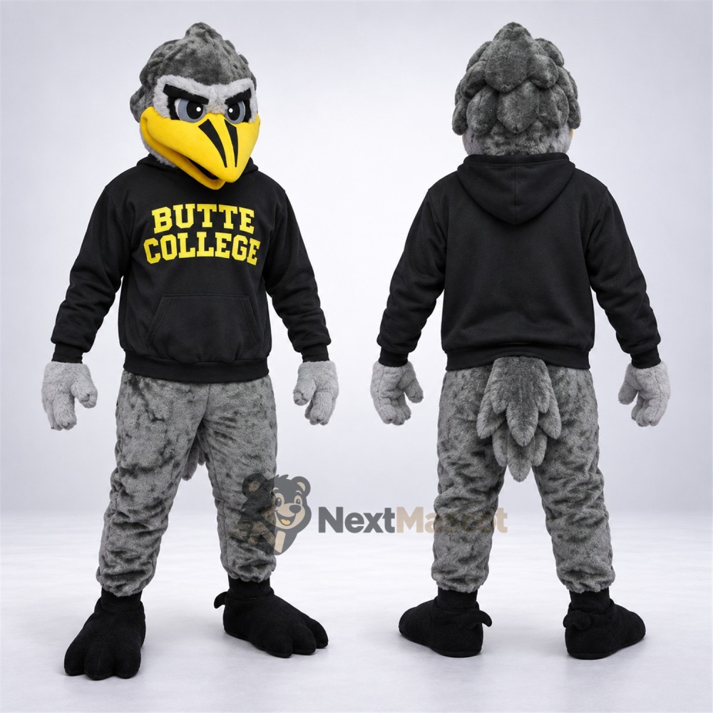 Roadrunner Mascot Costume - Gray, Black Shirt Roadrunner Mascot Costume - Gray, Black Shirt