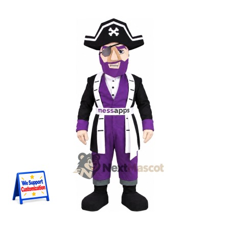 Pirate Mascot Costume - Purple Pirate Mascot Costume - Purple
