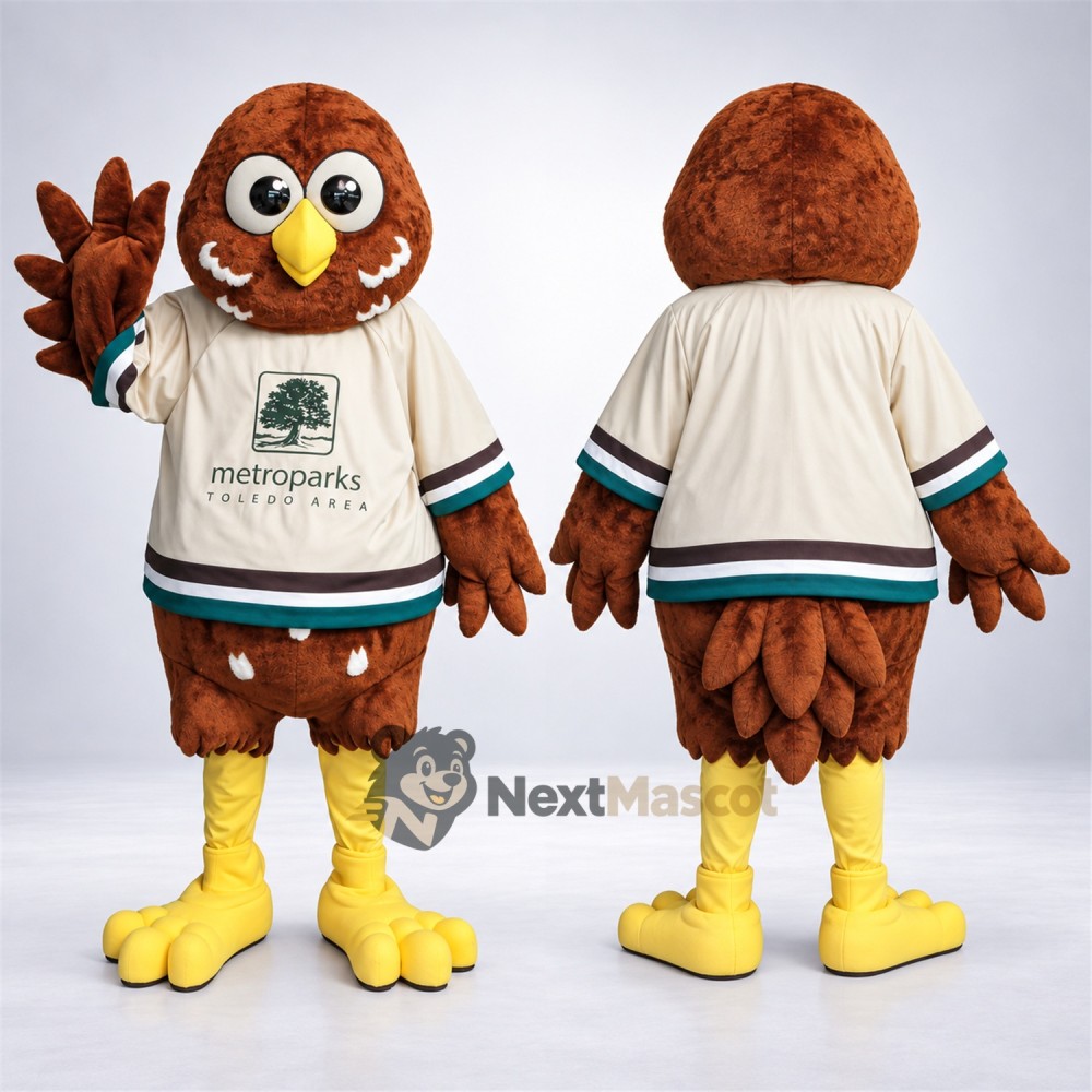 Owl Mascot Costume - Brown, White Shirt Owl Mascot Costume - Brown, White Shirt