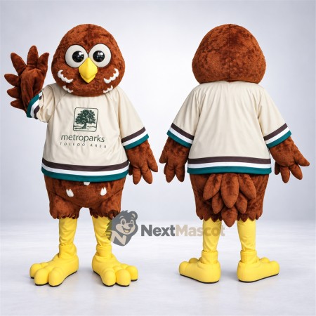 Owl Mascot Costume - Brown, White Shirt Owl Mascot Costume - Brown, White Shirt