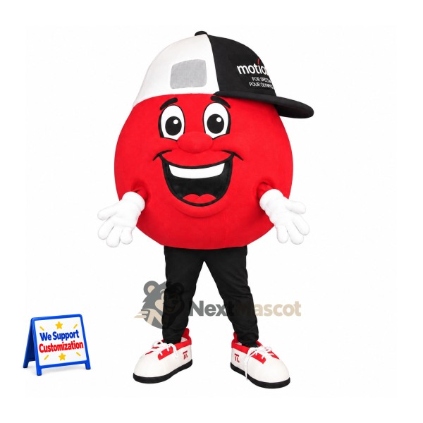 Apple Mascot Costume - Red, Black and White Cap