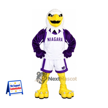 Bald Eagle Mascot Costume - Purple Uniform Bald Eagle Mascot Costume - Purple Uniform