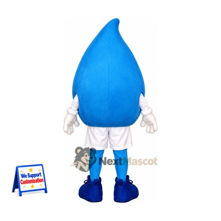 Water Drop Mascot Costume - Blue, White Shorts