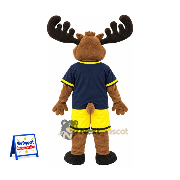 Moose Mascot Costume - Navy and Yellow Uniform Moose Mascot Costume - Navy and Yellow Uniform