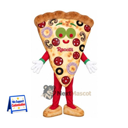 Pizza Slice Mascot Costume - Red Legs Pizza Slice Mascot Costume - Red Legs