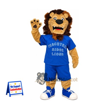Lion Mascot Costume - Blue Uniform Lion Mascot Costume - Blue Uniform