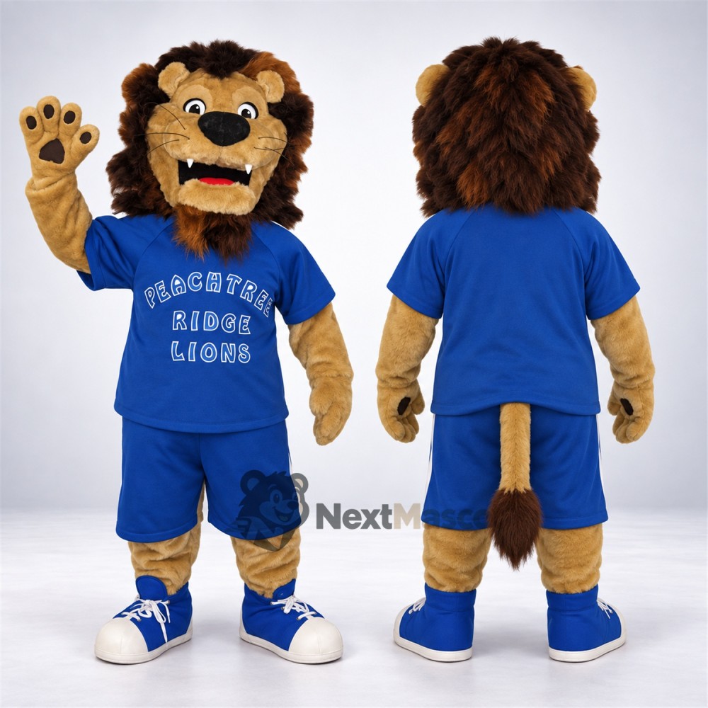 Lion Mascot Costume - Blue Uniform Lion Mascot Costume - Blue Uniform