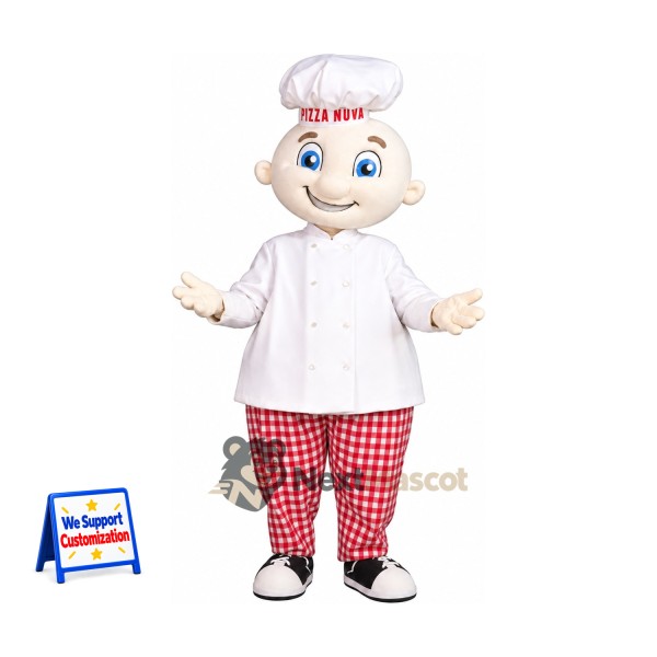 Chef Mascot Costume - Red Checkered Pants