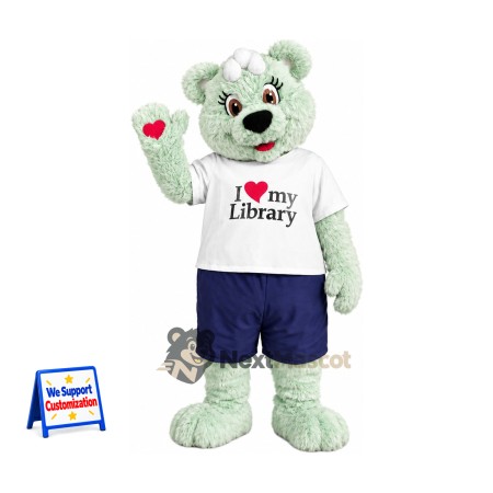 Bear Mascot Costume - White, White Shirt for Parades Bear Mascot Costume - White, White Shirt for Parades